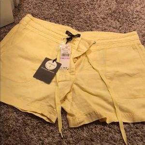 Yellow linen shorts
